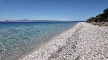 Lagoon Sahili yakınlarındaki Kassandra kıyı şeridi, Chalkidiki, Orta Makedonya, Yunanistan