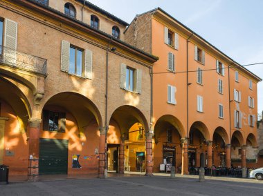BOLOGNA, İtalya - 07 Aralık 2024: Bologna şehir merkezi Panorama, Emilia-Romagna, İtalya