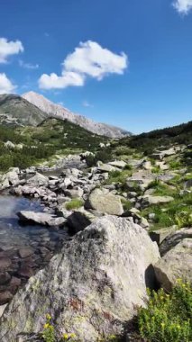 Bulgaristan 'ın Pirin Dağı' ndaki Banderitsa Nehri yakınlarındaki inanılmaz manzara