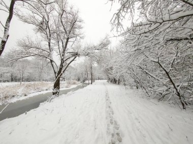 Bulgaristan 'ın Sofya kentindeki South Park' ın şaşırtıcı kış manzarası