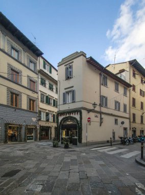 FLORENCE, İTALYA - 05 Aralık 2024: Floransa, Toskana Bölgesi, İtalya 'nın Eski Kenti Panorama