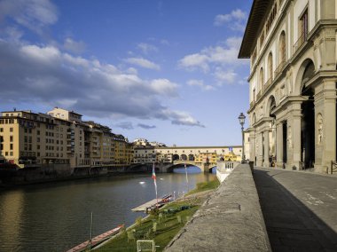 FLORENCE, İTALYA - 05 Aralık 2024: Floransa, Toskana Bölgesi, İtalya 'nın Eski Kenti Panorama
