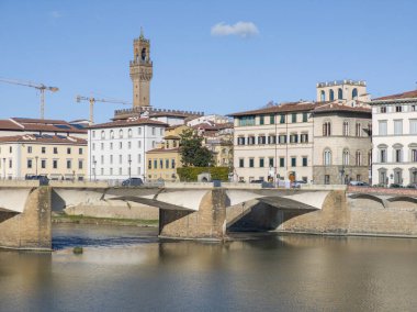 FLORENCE, İTALYA - 05 Aralık 2024: Floransa, Toskana Bölgesi, İtalya 'nın Eski Kenti Panorama