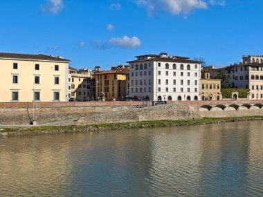 FLORENCE, İTALYA - 05 Aralık 2024: Floransa, Toskana Bölgesi, İtalya 'nın Eski Kenti Panorama