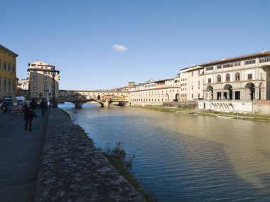 FLORENCE, İTALYA - 05 Aralık 2024: Floransa, Toskana Bölgesi, İtalya 'nın Eski Kenti Panorama
