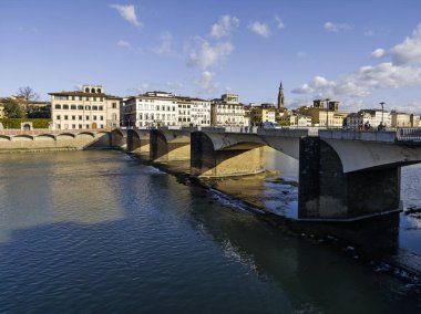 FLORENCE, İTALYA - 05 Aralık 2024: Floransa, Toskana Bölgesi, İtalya 'nın Eski Kenti Panorama