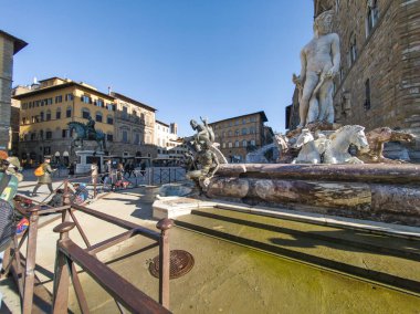FLORENCE, İTALYA - 05 Aralık 2024: Floransa, Toskana Bölgesi, İtalya 'nın Eski Kenti Panorama