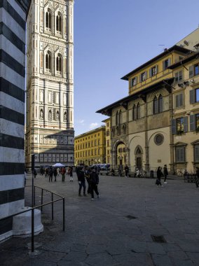FLORENCE, İTALYA - 05 Aralık 2024: Floransa, Toskana Bölgesi, İtalya 'nın Eski Kenti Panorama