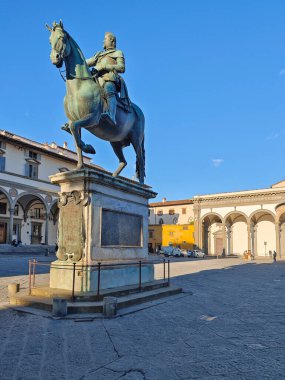 FLORENCE, İTALYA - 05 Aralık 2024: Floransa, Toskana Bölgesi, İtalya 'nın Eski Kenti Panorama