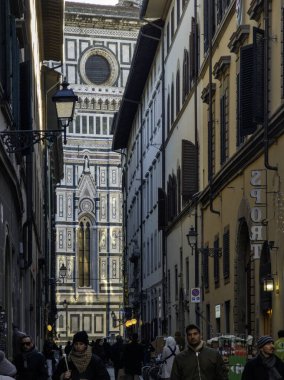 FLORENCE, İTALYA - 05 Aralık 2024: Floransa, Toskana Bölgesi, İtalya 'nın Eski Kenti Panorama