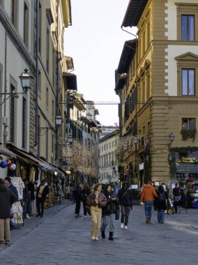 FLORENCE, İTALYA - 05 Aralık 2024: Floransa, Toskana Bölgesi, İtalya 'nın Eski Kenti Panorama