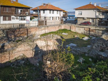 NESEBAR, BULGARIA - 14 ARALIK 2024: Bulgaristan 'ın Burgaz Bölgesi' nin Nessebar kentinin Şaşırtıcı Panoraması