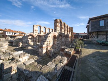 NESEBAR, BULGARIA - 14 ARALIK 2024: Bulgaristan 'ın Burgaz Bölgesi' nin Nessebar kentinin Şaşırtıcı Panoraması