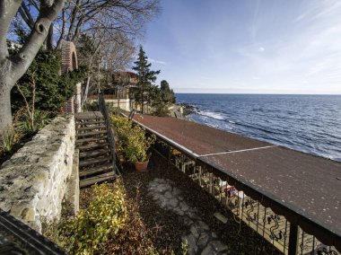 NESEBAR, BULGARIA - 14 ARALIK 2024: Bulgaristan 'ın Burgaz Bölgesi' nin Nessebar kentinin Şaşırtıcı Panoraması