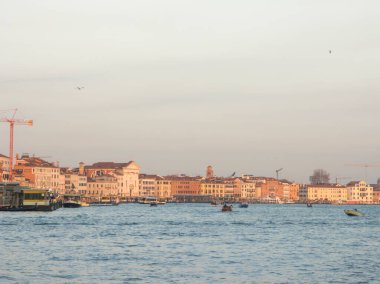 Venedik, Veneto Bölgesi, İtalya 'da Büyük Kanal Panoraması