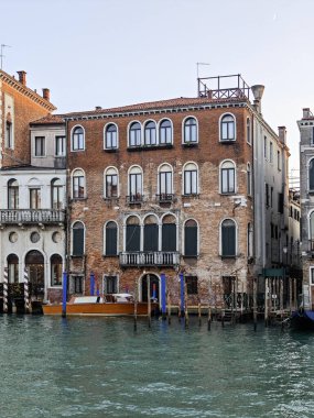 Venedik, Veneto Bölgesi, İtalya 'da Büyük Kanal Panoraması