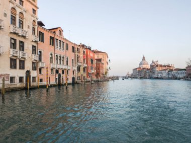 Venedik, Veneto Bölgesi, İtalya 'da Büyük Kanal Panoraması