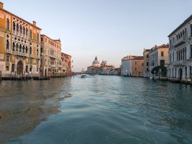 Venedik, Veneto Bölgesi, İtalya 'da Büyük Kanal Panoraması