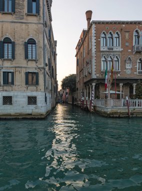 Venedik, Veneto Bölgesi, İtalya 'da Büyük Kanal Panoraması