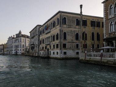 Venedik, Veneto Bölgesi, İtalya 'da Büyük Kanal Panoraması
