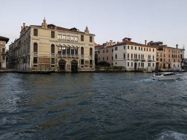 Venedik, Veneto Bölgesi, İtalya 'da Büyük Kanal Panoraması