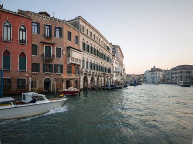 Venedik, Veneto Bölgesi, İtalya 'da Büyük Kanal Panoraması