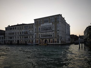 Venedik, Veneto Bölgesi, İtalya 'da Büyük Kanal Panoraması
