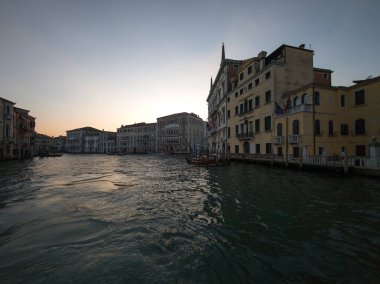 Venedik, Veneto Bölgesi, İtalya 'da Büyük Kanal Panoraması