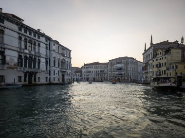 Venedik, Veneto Bölgesi, İtalya 'da Büyük Kanal Panoraması