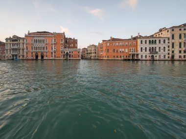 Venedik, Veneto Bölgesi, İtalya 'da Büyük Kanal Panoraması