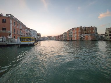 Venedik, Veneto Bölgesi, İtalya 'da Büyük Kanal Panoraması