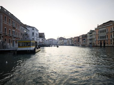 Venedik, Veneto Bölgesi, İtalya 'da Büyük Kanal Panoraması