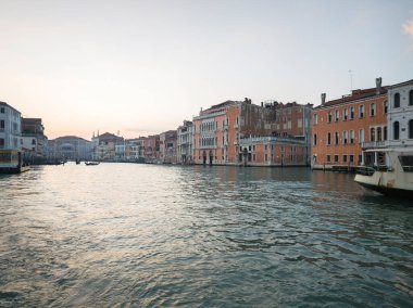 Venedik, Veneto Bölgesi, İtalya 'da Büyük Kanal Panoraması