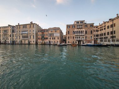 Venedik, Veneto Bölgesi, İtalya 'da Büyük Kanal Panoraması