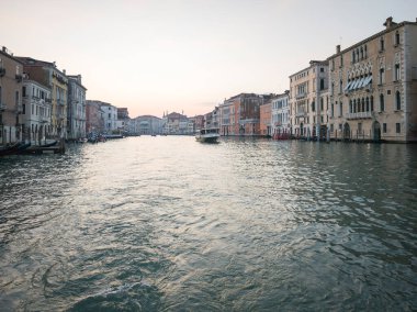 Venedik, Veneto Bölgesi, İtalya 'da Büyük Kanal Panoraması