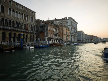 Venedik, Veneto Bölgesi, İtalya 'da Büyük Kanal Panoraması