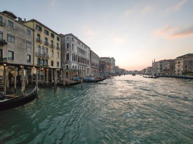 Venedik, Veneto Bölgesi, İtalya 'da Büyük Kanal Panoraması
