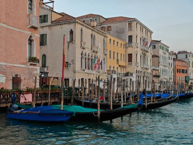 Venedik, Veneto Bölgesi, İtalya 'da Büyük Kanal Panoraması