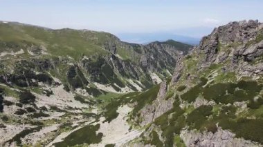 Aerial summer view of Rila Mountain near Malyovitsa peak, Bulgaria
