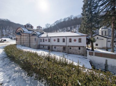 Orthodox Divotino Monastery dedicated to Holy Trinity at Lyulin Mountain, Sofia City Region, Bulgaria clipart