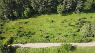 Bulgaristan 'ın Filibe Bölgesi, Rhodopes Dağı' ndaki Koprivkite bölgesinin havadan yaz manzarası