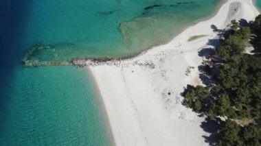Lagoon Sahili yakınlarındaki Kassandra kıyı şeridi, Chalkidiki, Orta Makedonya, Yunanistan