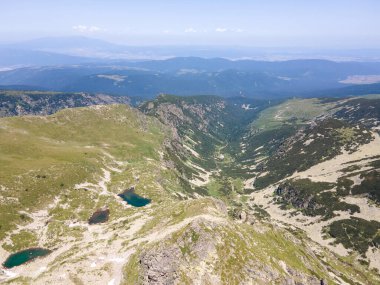 Aerial summer view of Rila Mountain near Malyovitsa peak, Bulgaria