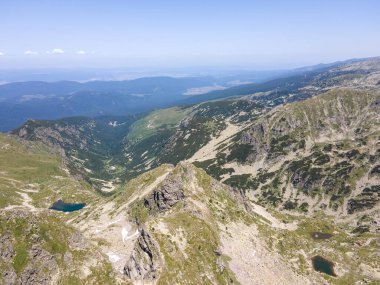 Aerial summer view of Rila Mountain near Malyovitsa peak, Bulgaria