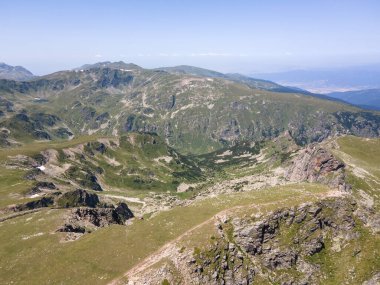 Aerial summer view of Rila Mountain near Malyovitsa peak, Bulgaria