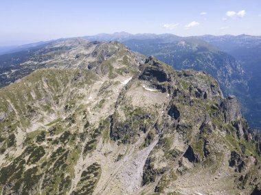 Aerial summer view of Rila Mountain near Malyovitsa peak, Bulgaria
