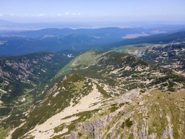 Aerial summer view of Rila Mountain near Malyovitsa peak, Bulgaria