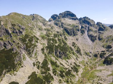 Aerial summer view of Rila Mountain near Malyovitsa peak, Bulgaria