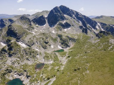 Aerial summer view of Rila Mountain near Malyovitsa peak, Bulgaria