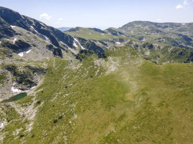 Aerial summer view of Rila Mountain near Malyovitsa peak, Bulgaria